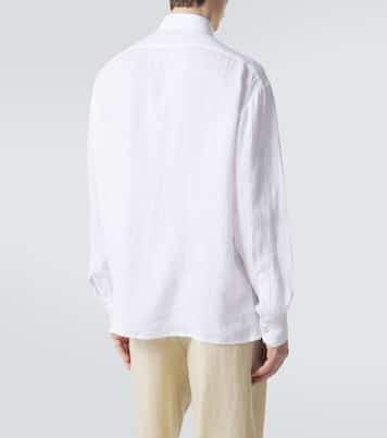 Camisa Dorian de lino con lazo | Kiton