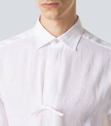 Camisa Dorian de lino con lazo | Kiton