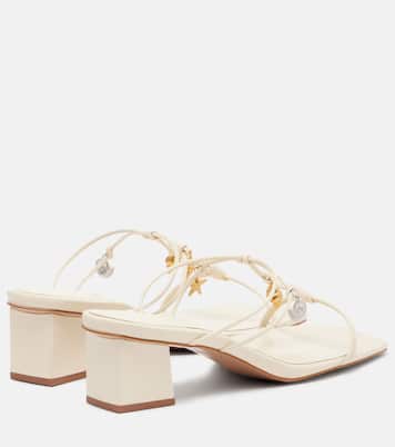 Embellished leather mules | Farm Rio