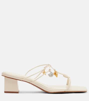 Embellished leather mules | Farm Rio