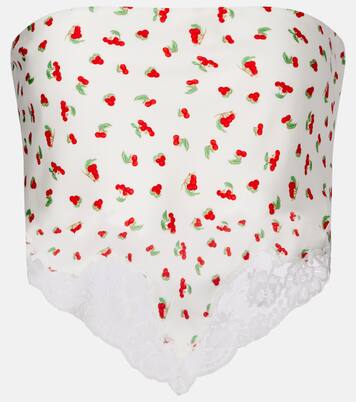 Fae lace-trimmed printed top | Posse