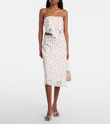 Fae lace-trimmed printed top | Posse