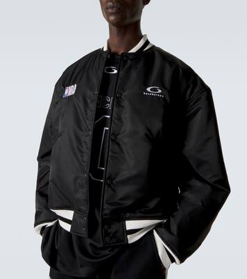 x NBA – Veste bomber en satin à logo | Balenciaga