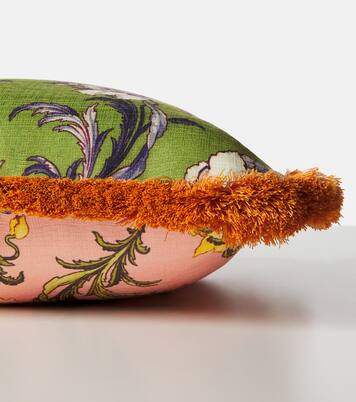 Cojín Nymph Bloom floral con flecos | La DoubleJ