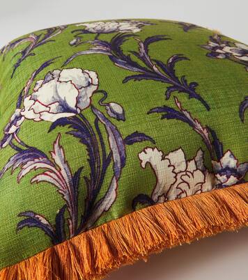 Cojín Nymph Bloom floral con flecos | La DoubleJ
