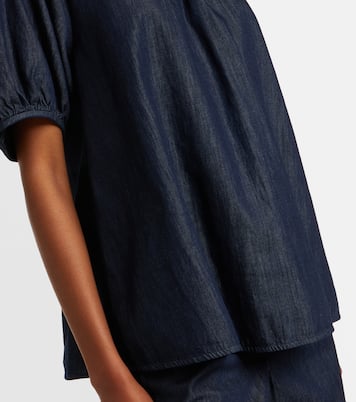 Embellished ruffled denim blouse | 'S Max Mara