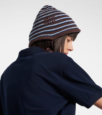 Gorro de punto de algodón a rayas | Miu Miu