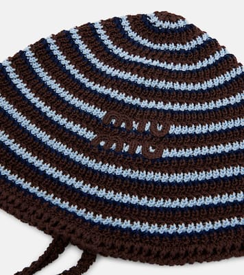 Gorro de punto de algodón a rayas | Miu Miu