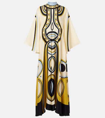 Magnifico printed silk twill midi dress | La DoubleJ