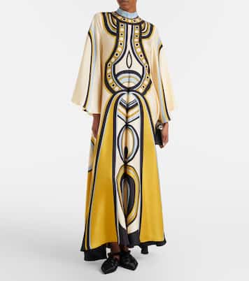 Magnifico printed silk twill midi dress | La DoubleJ