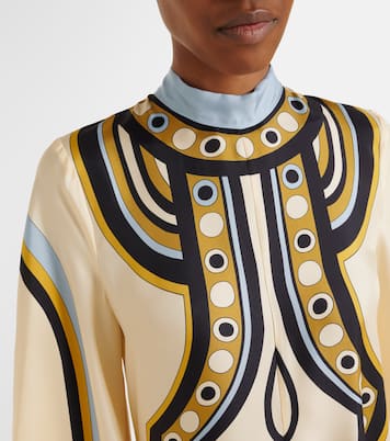 Magnifico printed silk twill midi dress | La DoubleJ