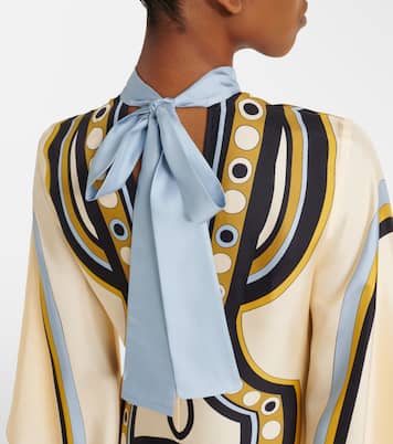 Magnifico printed silk twill midi dress | La DoubleJ