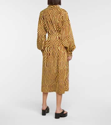 Robe midi imprimée en coton | Dries Van Noten