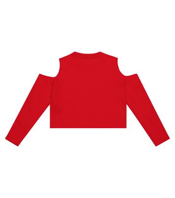 Logo virgin wool crop top | Balmain Kids