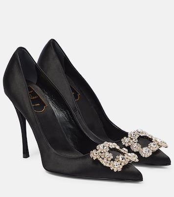 Pumps Flower Strass aus Satin | Roger Vivier