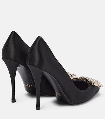 Pumps Flower Strass aus Satin | Roger Vivier
