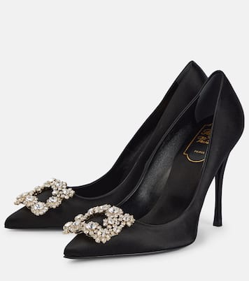 Pumps Flower Strass aus Satin | Roger Vivier