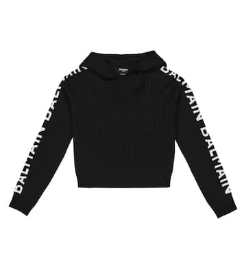 Ribbed-knit cotton crop top | Balmain Kids