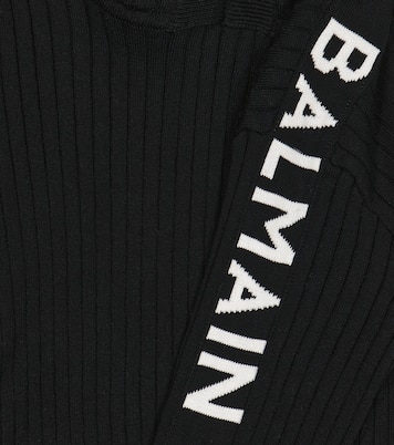 Ribbed-knit cotton crop top | Balmain Kids