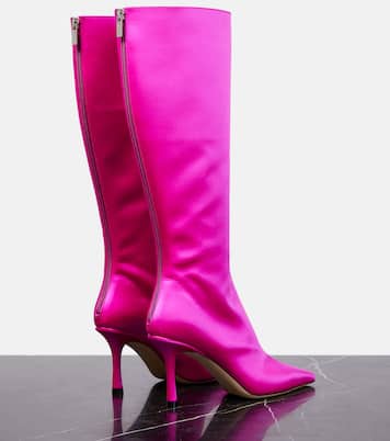 Agathe 85 satin knee-high boots | Jimmy Choo