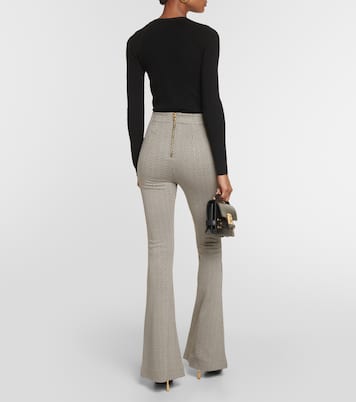 Pantalon flare Monogram en jacquard | Balmain