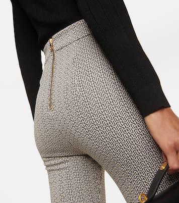 Pantalon flare Monogram en jacquard | Balmain