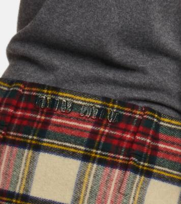 Minigonna in lana a quadri | Miu Miu