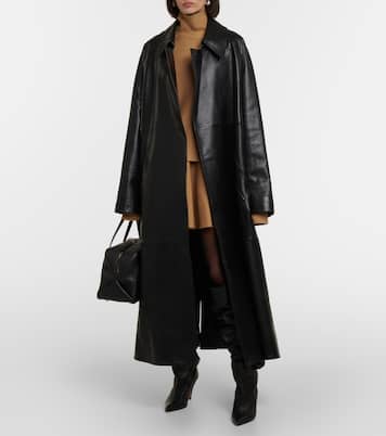 Gabardina oversized Minnie de piel | Khaite