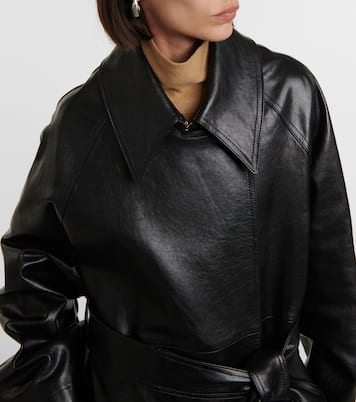 Gabardina oversized Minnie de piel | Khaite