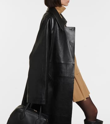 Gabardina oversized Minnie de piel | Khaite