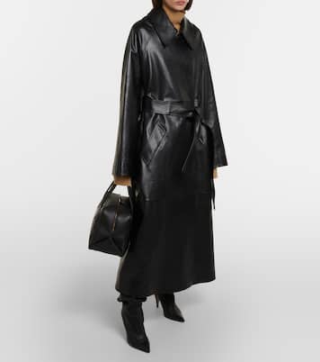 Gabardina oversized Minnie de piel | Khaite