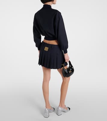 Pleated virgin wool miniskirt | Miu Miu