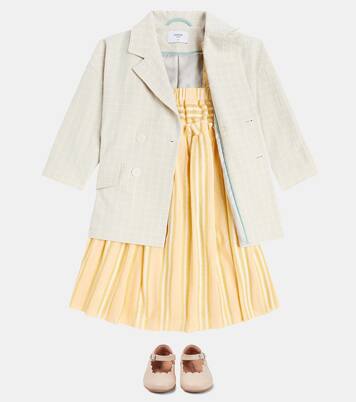 Embroidered ruched cotton dress | Paade Mode