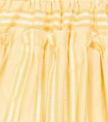 Embroidered ruched cotton dress | Paade Mode