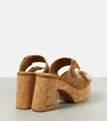 Plateausandalen Fayence 95 aus Veloursleder | Jimmy Choo