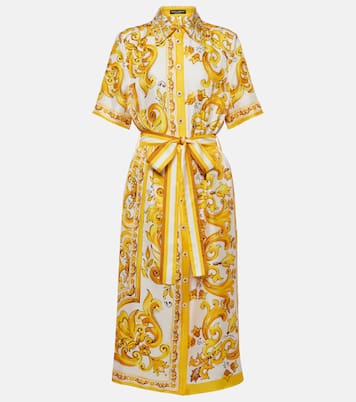 Majolica silk twill shirt dress | Dolce&Gabbana