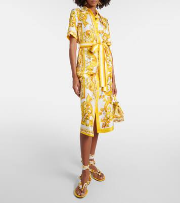 Majolica silk twill shirt dress | Dolce&Gabbana