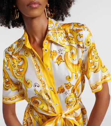 Majolica silk twill shirt dress | Dolce&Gabbana