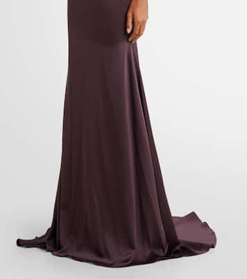 Abito bustier lungo in raso | Alex Perry