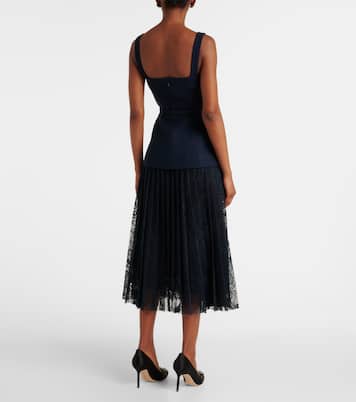 Midikleid aus Tweed und Guipure-Spitze | Oscar de la Renta