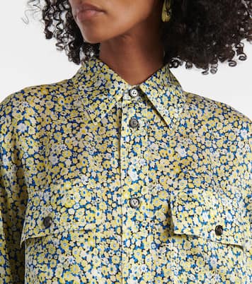 Camicia Daisy in seta con stampa floreale | Bottega Veneta