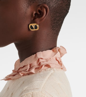 Ohrringe Ovalette mit Emaille und Kristallen | Valentino