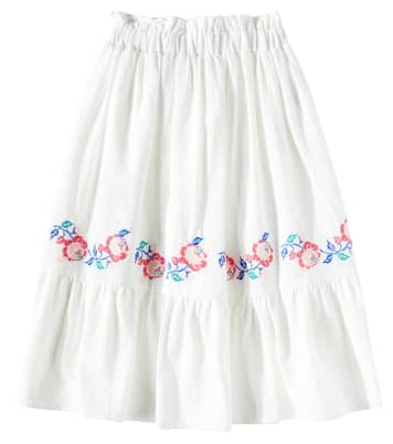 Jane floral embroidered cotton skirt | C'era Una Volta