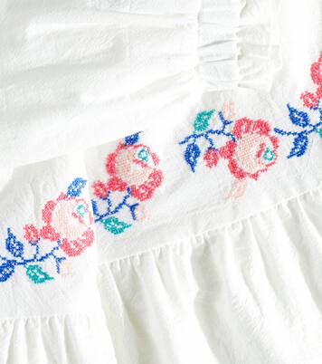 Jane floral embroidered cotton skirt | C'era Una Volta