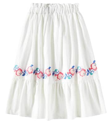 Jane floral embroidered cotton skirt | C'era Una Volta