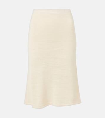 Jesto knitted silk-blend midi skirt | The Row