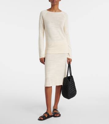 Jesto knitted silk-blend midi skirt | The Row