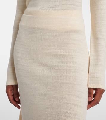 Jesto knitted silk-blend midi skirt | The Row