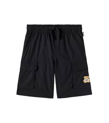 Teddy Bear cotton-blend cargo shorts | Moschino Kids