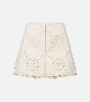 Jazmin laser-cut cotton shorts | Veronica Beard